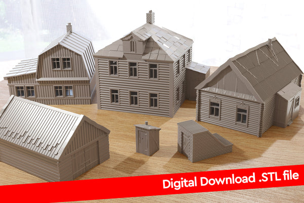 Sowjetisches Dorf-Set 1.0 – Digitaler Download. STL-Dateien für den 3D-Druck