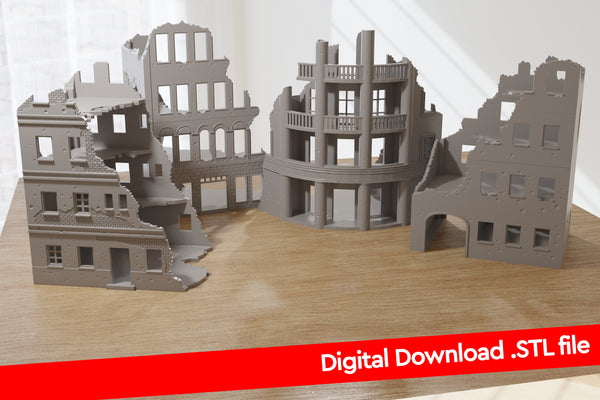 Stalingrad Ruinen-Set – Digitaler Download. STL-Dateien für den 3D-Druck