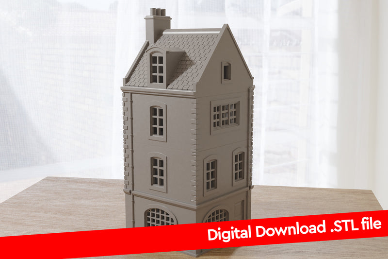 Normandy Commercial Corner House T3 - Digitaler Download .STL-Dateien für den 3D-Druck
