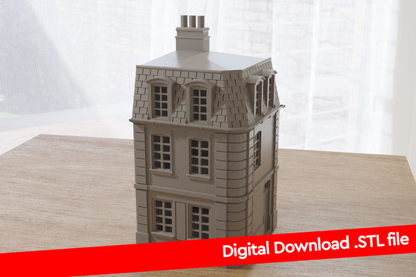Normandy Commercial Corner House T4 - Digitaler Download .STL-Dateien für den 3D-Druck
