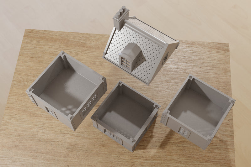 Normandy Commercial Passage Set (4 Houses) - Digital Download .STL Files for 3D Printing