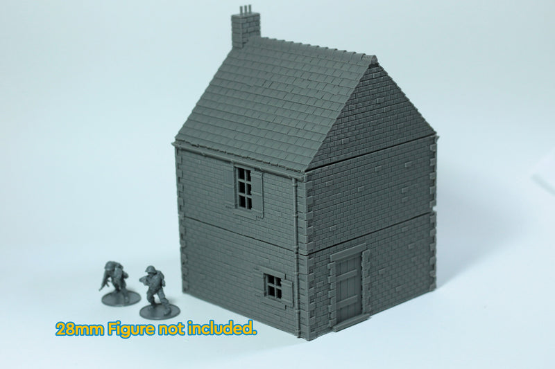 Normandy French Village House DS-T2 (Volume 1) - Tabletop Wargaming WW2 Terrain | 15mm 20mm 28mm Miniature 3D Printed Model | Bolt Action