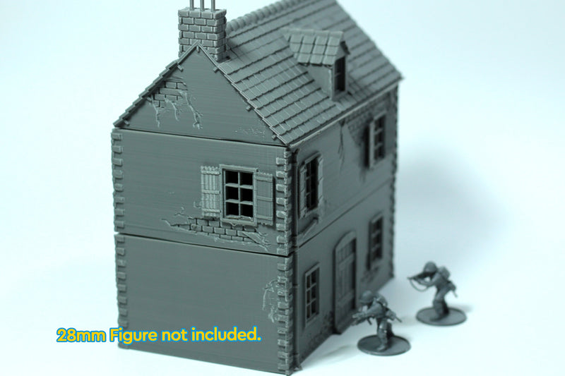 Normandy French Village House DS-T1 (Volume 1) - Tabletop Wargaming WW2 Terrain | 15mm 20mm 28mm Miniature 3D Printed Model | Flames of War