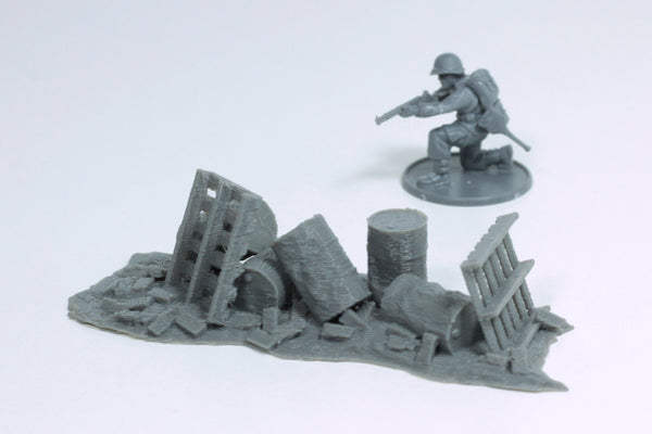 Cover Rubble - Tabletop Wargaming WW2 Terrain | 28mm Miniature 3D Printed Model | Bolt Action