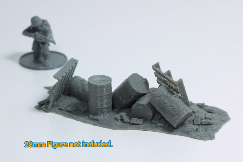 Cover Rubble - Tabletop Wargaming WW2 Terrain | 28mm Miniature 3D Printed Model | Bolt Action