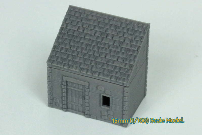 Small Stone Normandy Shed T1 (Volume 1) - Tabletop Wargaming WW2 Terrain | 15mm 20mm 28mm Miniature 3D Printed Model | Bolt Action