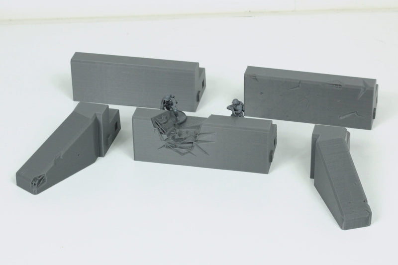 Atlantic Wall Concrete Defense Line - 28mm 20mm 15mm Tabletop Wargaming Terrain Bolt Action - Flames of War