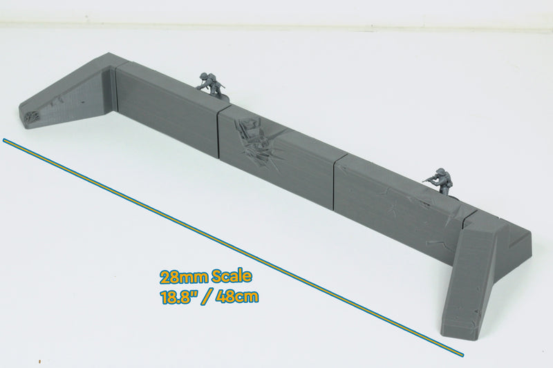 Atlantic Wall Concrete Defense Line - 28mm 20mm 15mm Tabletop Wargaming Terrain Bolt Action - Flames of War