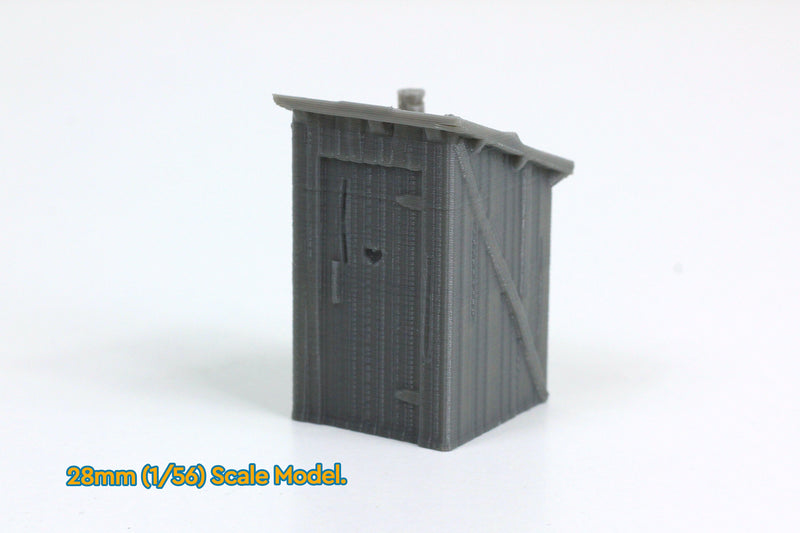 Rural Toilet - Tabletop Wargaming WW2 Terrain - 15mm - 20mm - 28mm - HO - Miniature 3D Printed Model