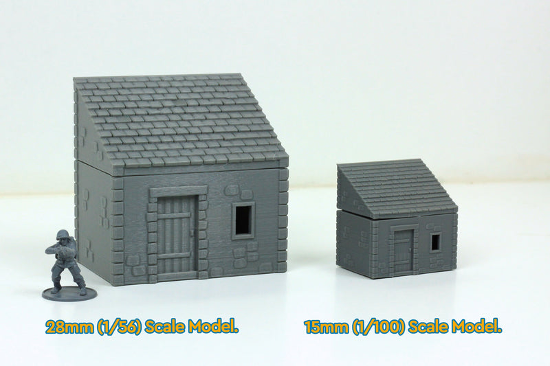 Small Stone Normandy Shed T1 (Volume 1) - Tabletop Wargaming WW2 Terrain | 15mm 20mm 28mm Miniature 3D Printed Model | Bolt Action
