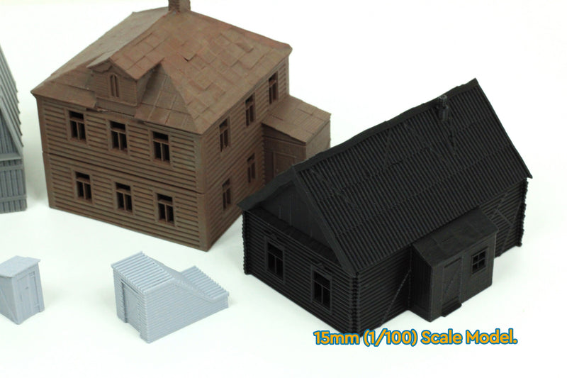 Soviet Village Set - Tabletop Wargaming WW2 Terrain | 15mm 20mm 28mm Miniature 3D Printed Model | Zona Alfa