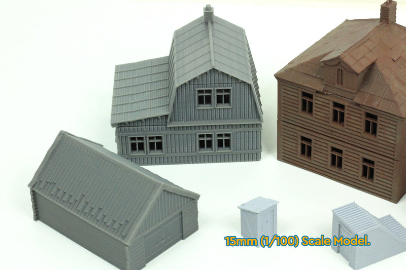 Soviet Village Set - Tabletop Wargaming WW2 Terrain | 15mm 20mm 28mm Miniature 3D Printed Model | Zona Alfa
