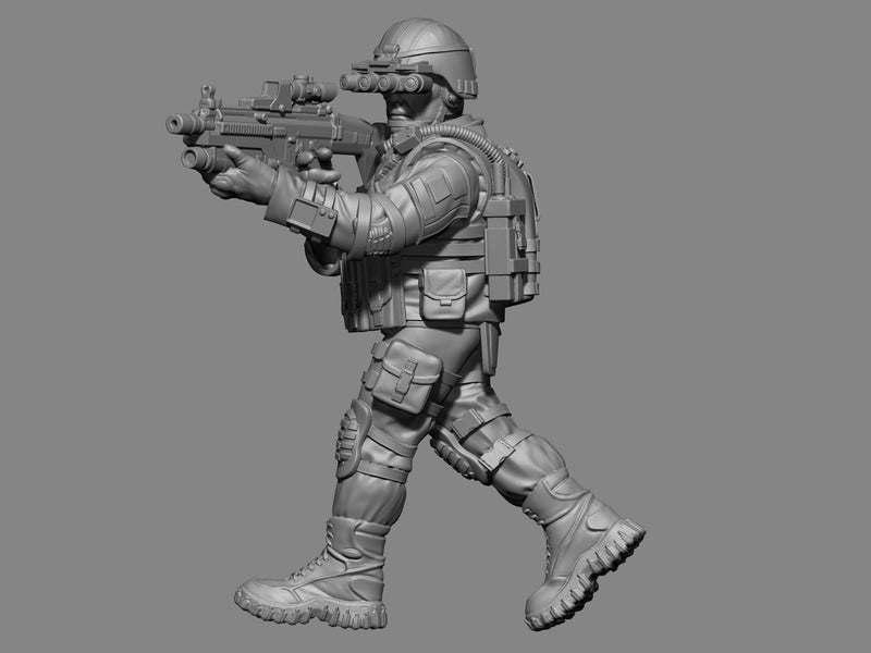 Night-Ops Soldier - Modern Wargaming Miniatures for Tabletop RPG - 20mm / 28mm / 32mm Scale Minifigures