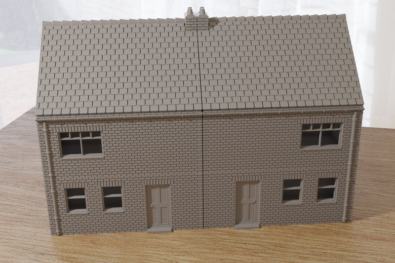 Dutch Terraced House Double - Tabletop Wargaming WW2 Terrain | 15mm 20mm 28mm HO Miniature 3D Printed Model | Bolt Action