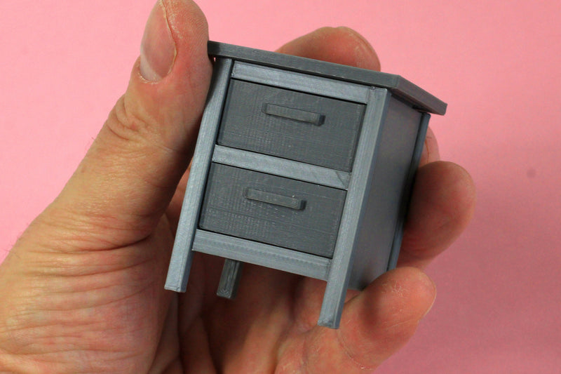 Modern Nightstand - Dollhouse Miniature 1:12 Miniature Dollhouse Furniture