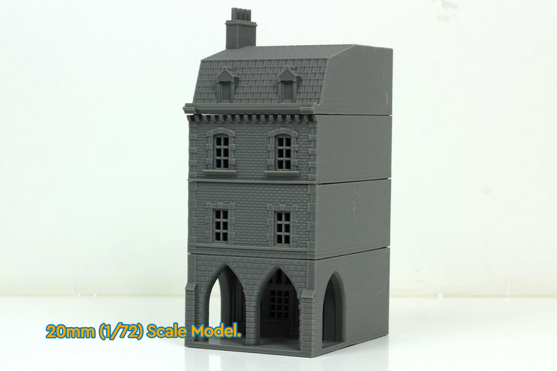 French Town Medieval Building D - Tabletop Wargaming WW2 Terrain | 15mm 20mm 28mm HO Scale 3D Printed Miniature