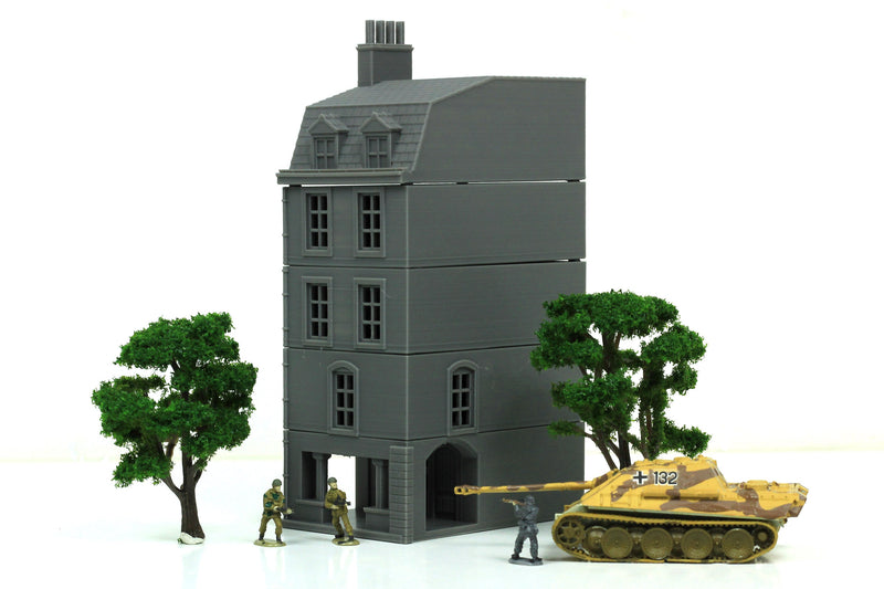 French Town Medieval Building E - Tabletop Wargaming WW2 Terrain | 15mm 20mm 28mm HO Scale 3D Printed Miniature