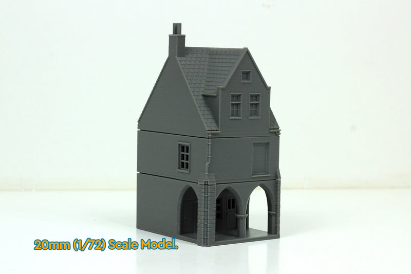 French Town Medieval Building A - Tabletop Wargaming WW2 Terrain | 15mm 20mm 28mm HO Scale 3D Printed Miniature