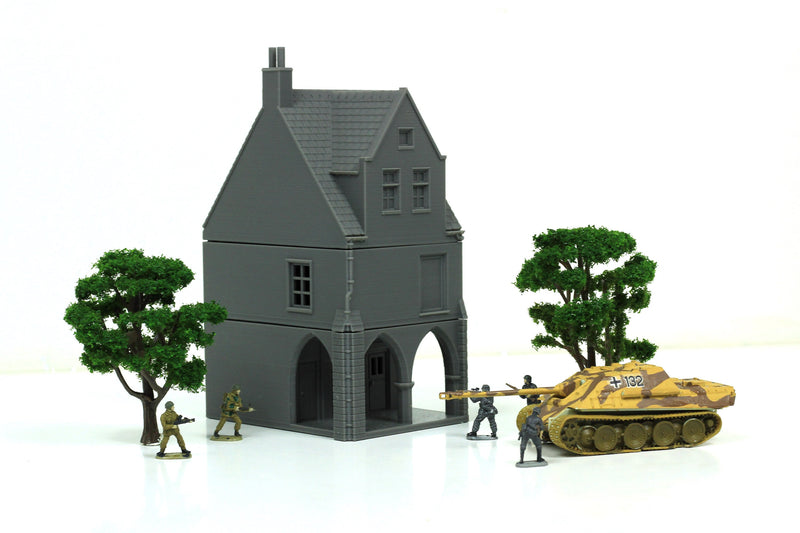French Town Medieval Building A - Tabletop Wargaming WW2 Terrain | 15mm 20mm 28mm HO Scale 3D Printed Miniature