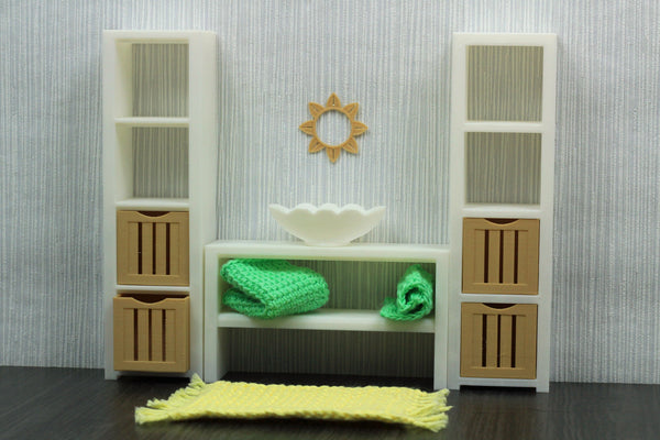 Bathroom Furniture Set - Dollhouse Miniature 1:12 Miniature Dollhouse Furniture