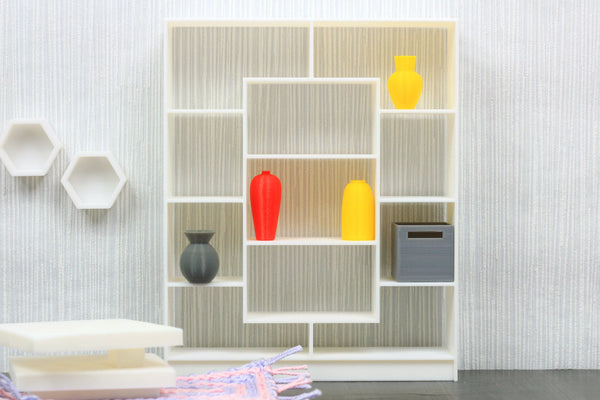 Large Modern Bookshelf - Dollhouse Miniature 1:12 Miniature Dollhouse Furniture