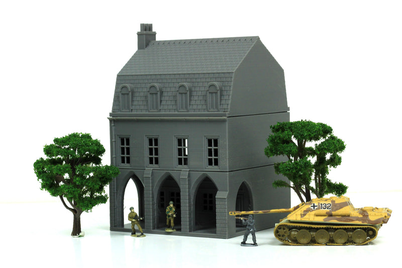 French Town Medieval Building C - Tabletop Wargaming WW2 Terrain | 15mm 20mm 28mm HO Scale 3D Printed Miniature