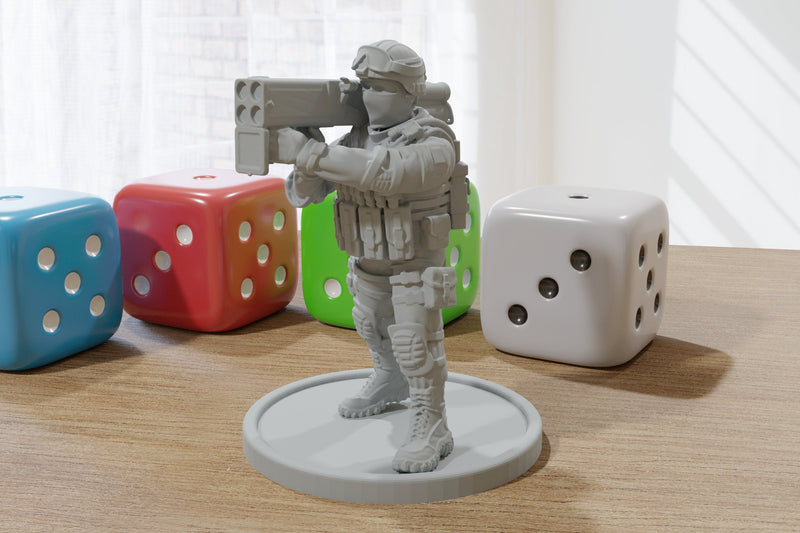 M202 FLASH Rocket Soldier 28mm/32mm Minifigure - Modern Wargaming Miniature for Tabletop RPG