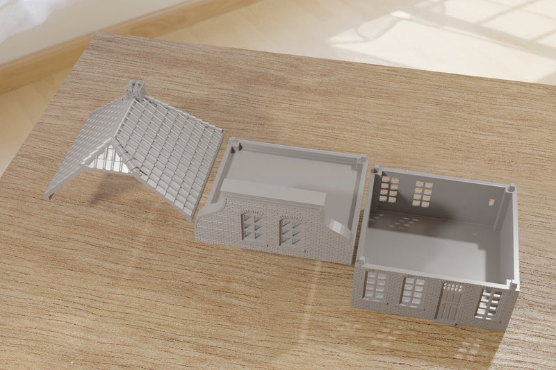Dutch Neck Gable House - Tabletop Wargaming WW2 Terrain | 15mm 20mm 28mm HO Miniature 3D Printed Model | Bolt Action
