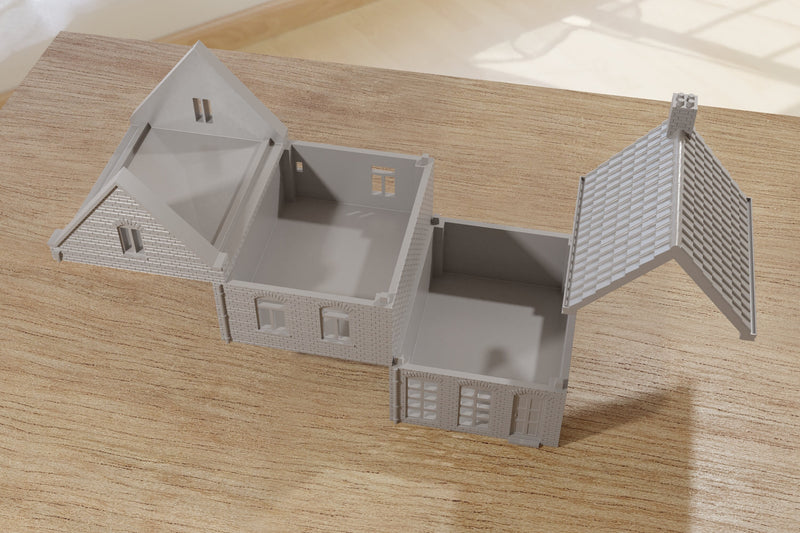 Dutch Spout Facade House - Tabletop Wargaming WW2 Terrain | 15mm 20mm 28mm HO Miniature 3D Printed Model | Bolt Action