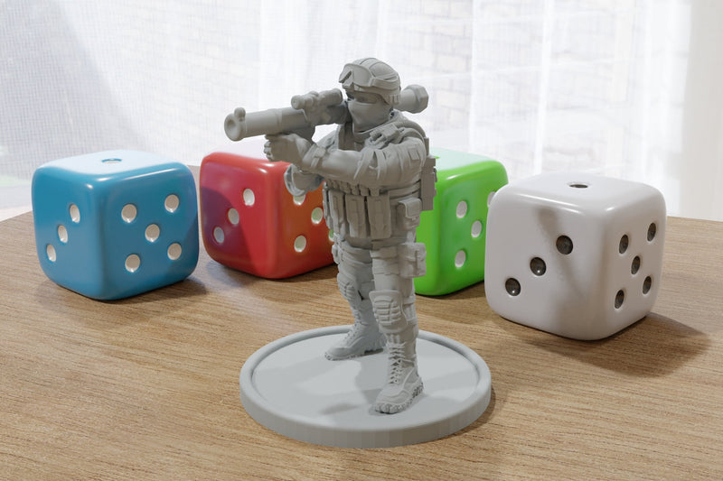 RPG Soldier 28mm/32mm Minifigure - Modern Wargaming Miniature for Tabletop RPG