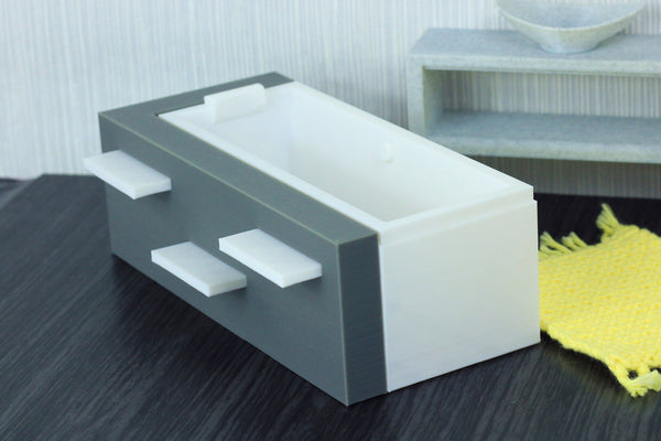 Bathtub with Side panel - Dollhouse Miniature 1:12 Miniature Dollhouse Furniture