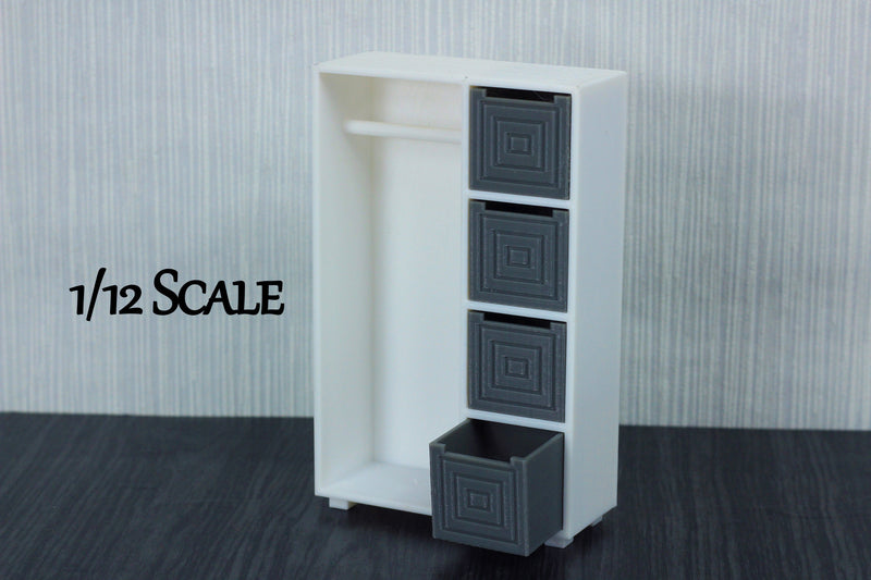 Clothing Closet with Cubes - Dollhouse Miniature 1:12 Miniature Dollhouse Furniture