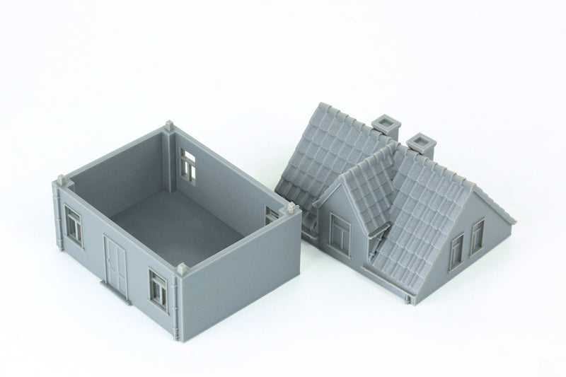 German Single Storey House - Tabletop Wargaming Terrain - Miniature Gaming - 3D Printed