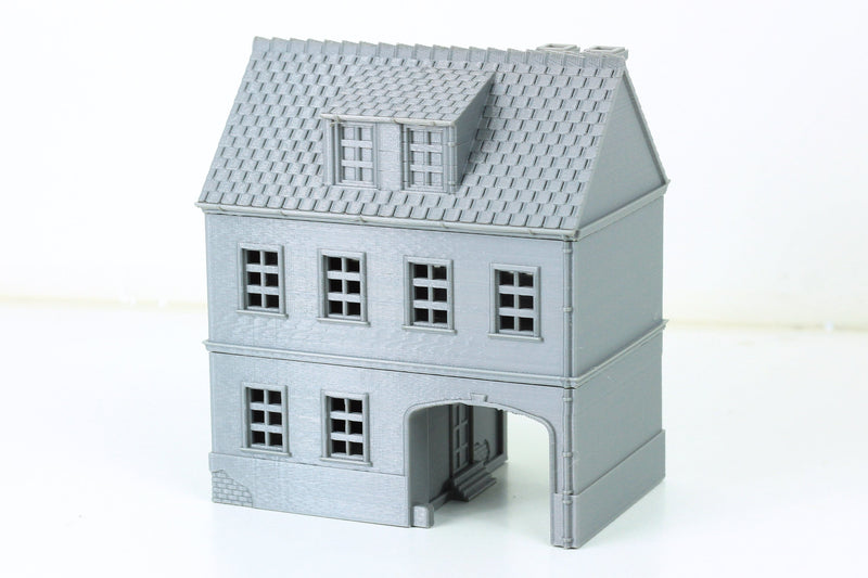 German House with Arch - Tabletop Wargaming Terrain - Miniature Gaming - 3D Printed