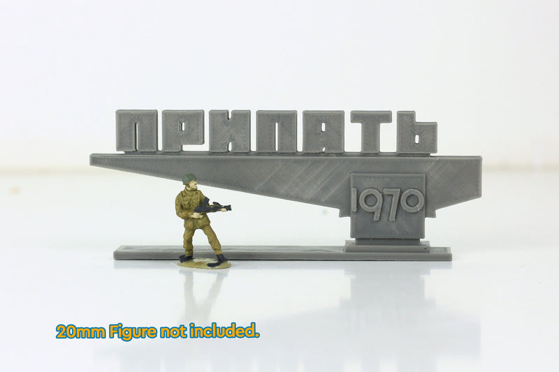 ZONA ALFA Pripyat Ghost Town Sign - 28mm RPG Miniatures Gaming Terrain