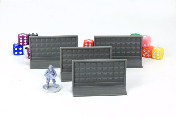 ZONA ALFA PO2 Concrete Fences - 28mm & 20mm RPG Miniatures Gaming Terrain