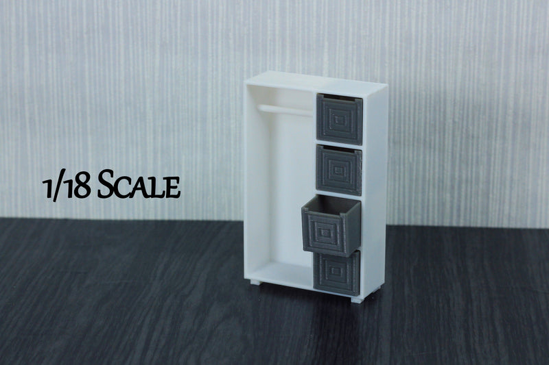 Clothing Closet with Cubes - Dollhouse Miniature 1:12 Miniature Dollhouse Furniture