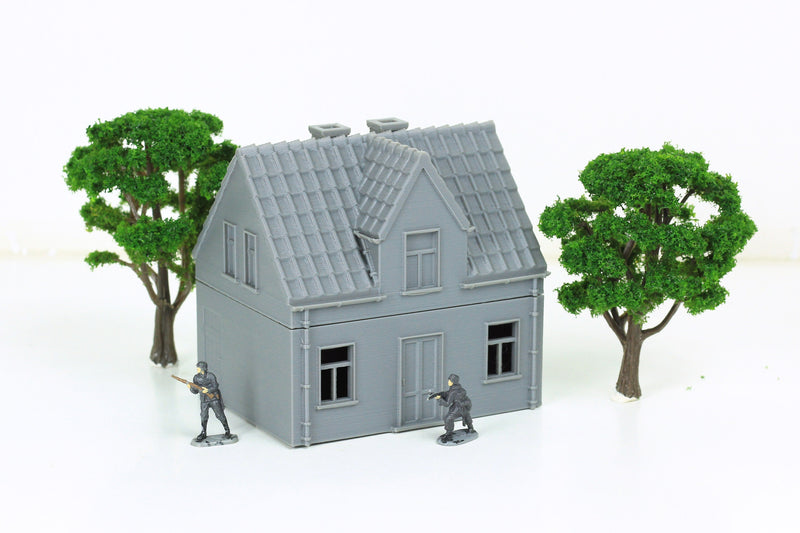 German Single Storey House - Tabletop Wargaming Terrain - Miniature Gaming - 3D Printed