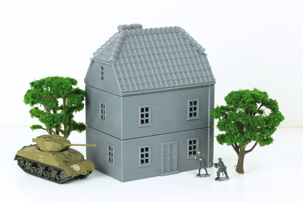 German Traditional Double Storey House - Tabletop Wargaming Terrain - Miniature Gaming - 3D Printed
