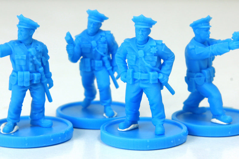 NYPD Policemen Team - Modern Wargaming Miniatures for Tabletop RPG - 20mm / 28mm / 32mm Scale Minifigures