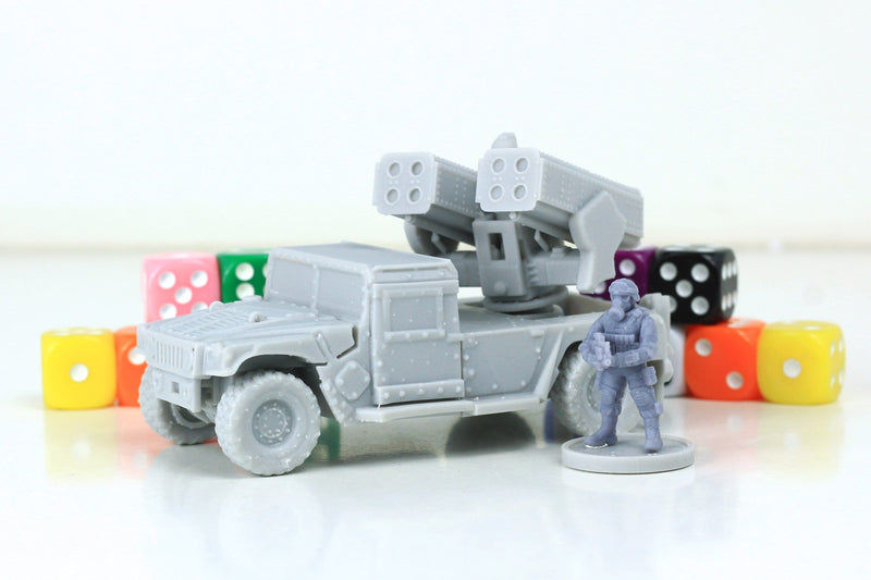 Armed Humvee (Hummer) - Miniature Gaming Tabletop RPG - 28mm Vehicle