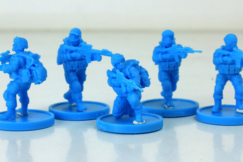 US Marine Corps Squad - Five - Modern Wargaming Miniatures for Tabletop RPG - 20mm / 28mm / 32mm Scale Minifigures