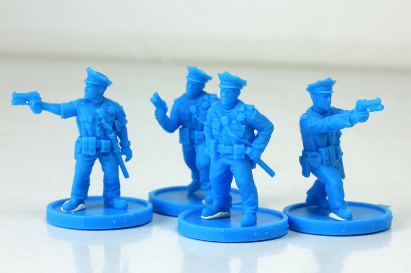 NYPD Policemen Team - Modern Wargaming Miniatures for Tabletop RPG - 20mm / 28mm / 32mm Scale Minifigures