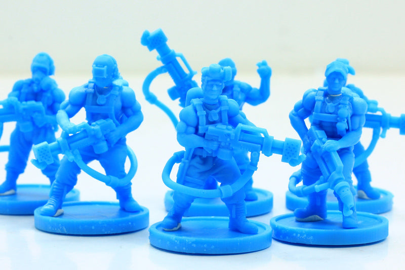 Flamethrower Squad 28mm/32mm Minifigures - Modern - Zona Alfa - Cyberpunk - Apocalyptic - Wargaming Miniature for Tabletop RPG