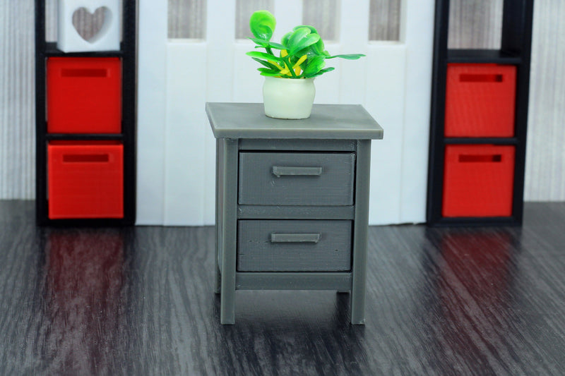 Modern Nightstand - Dollhouse Miniature 1:12 Miniature Dollhouse Furniture