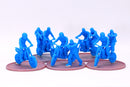 Biker Gang - nine 28mm/32mm Minifigures - Modern Wargaming Miniatures for Tabletop RPG