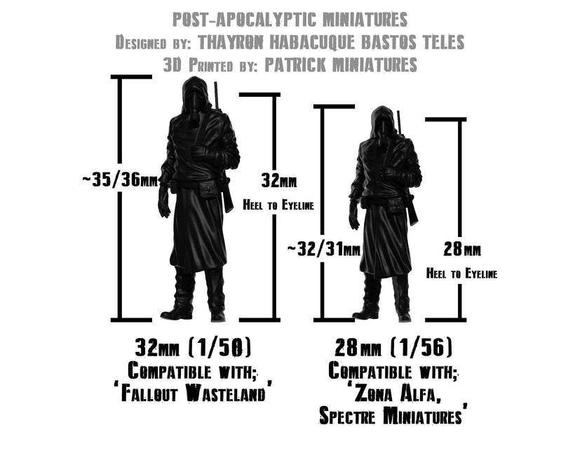 Mercenary Twins - 28mm / 32mm - Post Apocalyptic Minifigure - Ideal Proxy Miniature for Zona Alfa - Fallout Wasteland - Tabletop RPG Games