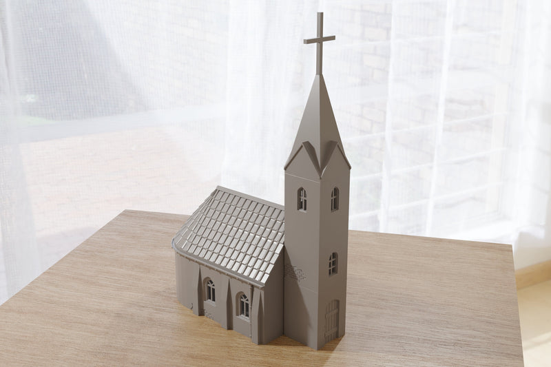 Small Chapel (Intact or Destroyed) - Tabletop Wargaming WW2 Terrain | Miniature 3D Printed Model | Flames of War - Zona Alfa