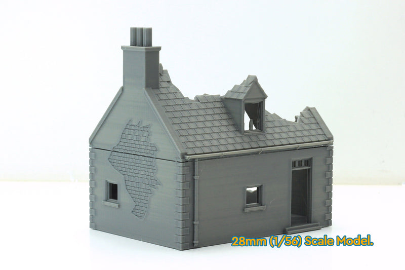 Normandy French Village House SS-T2 (VOLUME 2) - Tabletop Wargaming Terrain | Destroyed - Intact | 3D Printed Miniature | Flames of War