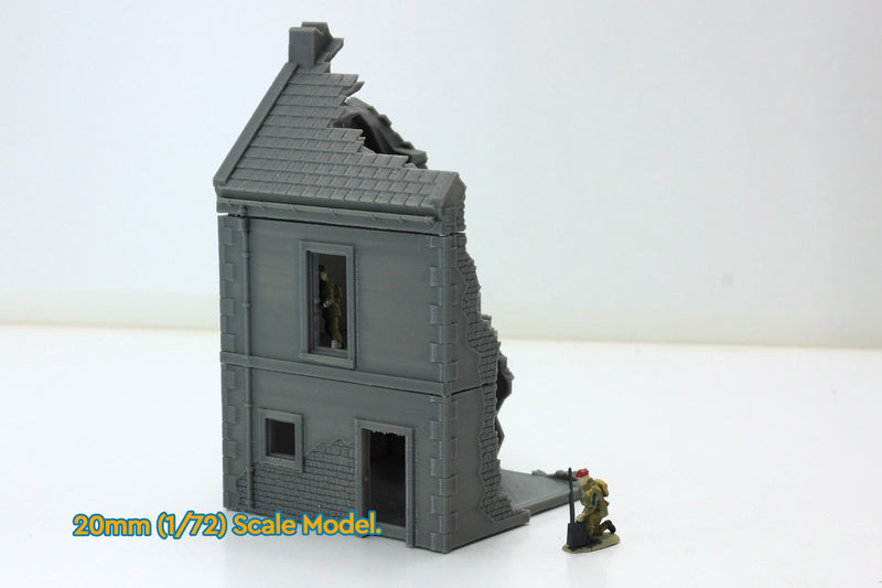 Normandy French Village House DS-T6 (VOLUME 2) - Tabletop Wargaming Terrain | Destroyed - Intact | 3D Printed Miniature | Flames of War